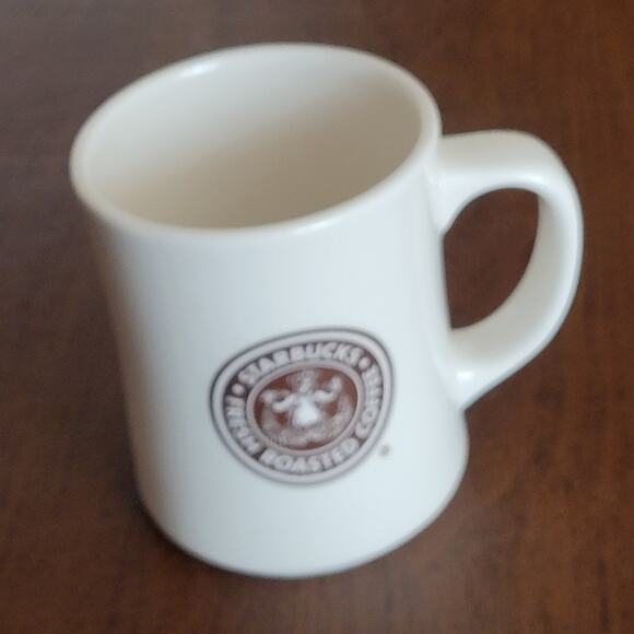 Starbucks 2008 "FRESH ROASTED COFFEE" 16oz Mug Brown & Green Mermaid Logo - Picture 6 of 9